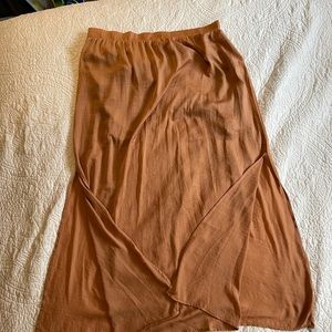 Tan/Brown silky Maxi skirt